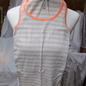 Perfect brand tank top tan/beige stripe with orange accents
